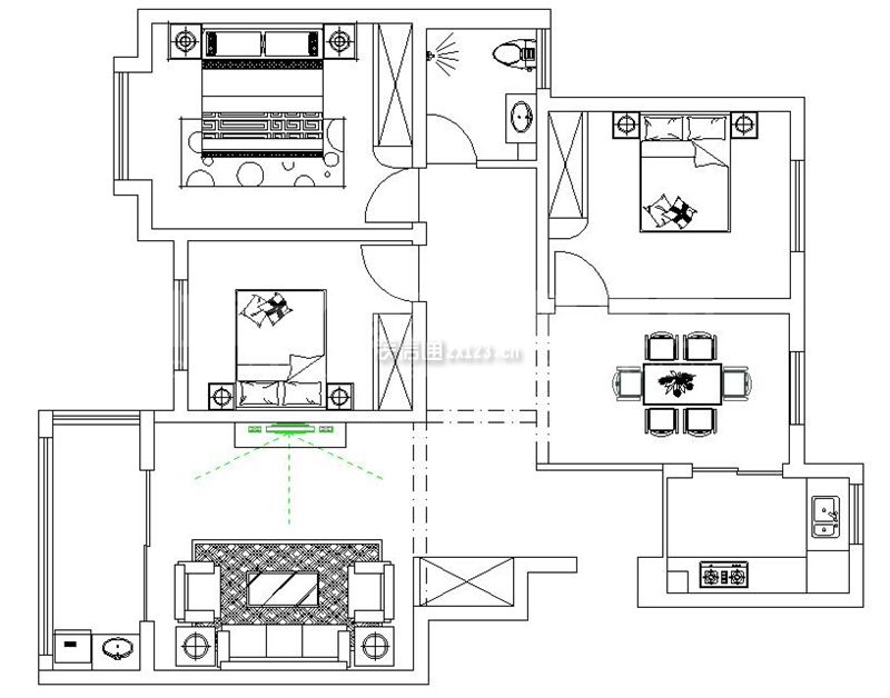 2023三居室房屋戶型設(shè)計(jì)圖