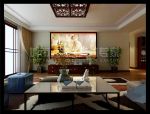 新中式风格170平复式客厅电视柜子家装效果图