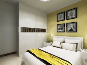 98平米现代简约风格二居室卧室背景墙装饰效果图