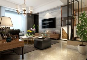 现代风格客厅灰色地毯装饰效果图片