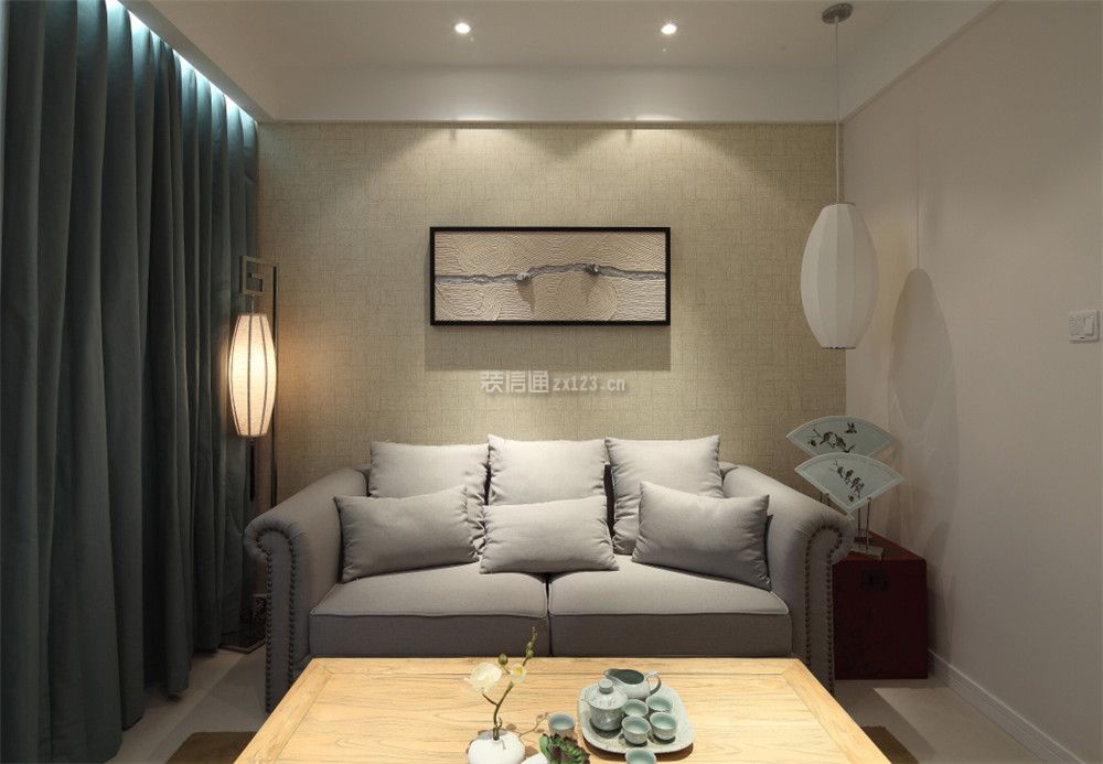 混搭风格客厅室内布艺沙发装饰设计图2023