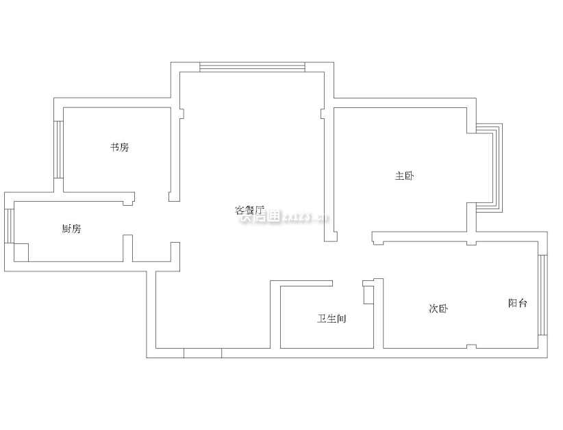 95平米家装两居室房子户型设计图