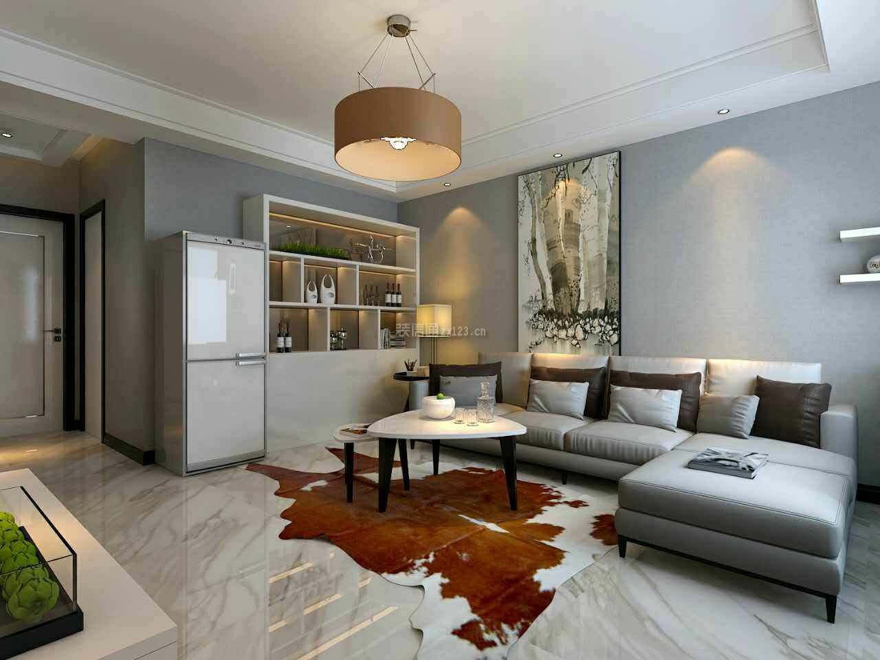 家装效果图 现代 现代风格新房客厅转角沙发装修设计图片2021 提供者