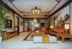 中式风格客厅家具实木沙发摆放装修设计图