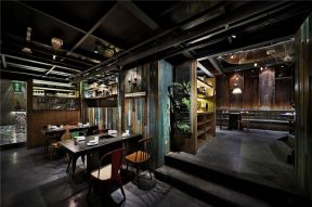 复古工业风格700平米火锅餐厅小包间设计图片