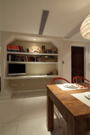 混搭风格家庭室内小书桌书架设计效果图