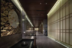 新中式风格220平米茶楼大厅过道设计效果图片