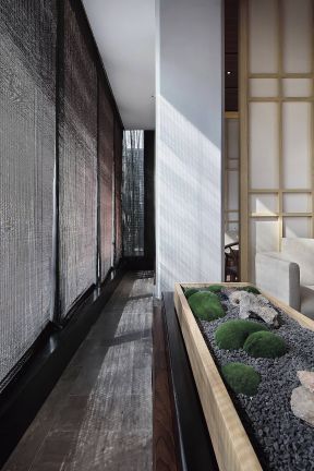 新中式风格220平米茶楼包间走道设计效果图片