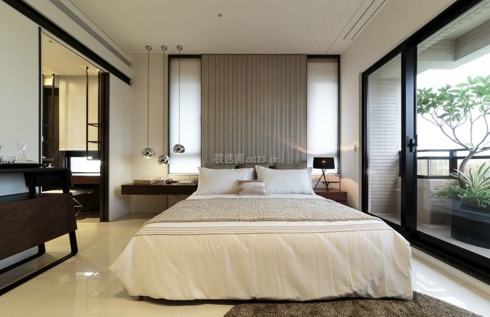 雅荷紫金阳光79㎡现代两居室卧室装修效果图