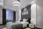 新中式风格97平四居卧室床头台灯设计效果图