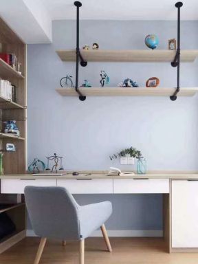 91平米北欧简约风格二居书房书桌设计图片