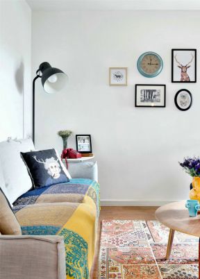 宜家风格85平米二居室客厅沙发装修图片