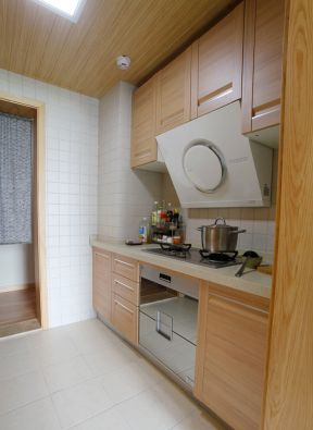 简约日式风格76平米二居厨房橱柜装修实景图