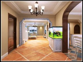 2023地中海风格家庭室内鱼缸玄关装修效果图