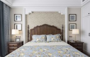 小美式风格150平米四居卧室实木床装修图片