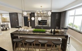 145平現(xiàn)代風(fēng)格客廳室內(nèi)吧臺(tái)設(shè)計(jì)圖