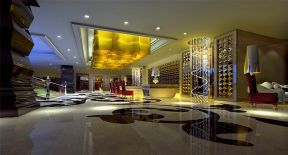 2023歐式風(fēng)格高端休閑度假酒店大廳吧臺裝修效果圖