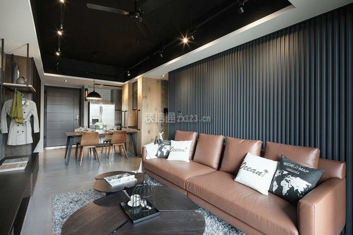 简约工业风格120平米三室客厅沙发设计图片