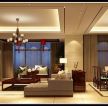 139平米新中式风格三室客厅电视墙设计效果图