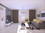 现代简约风格90平三居室客厅沙发装饰效果图