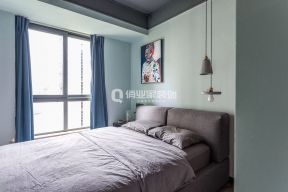 75平米loft风格二居卧室窗帘搭配装修图片