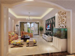  2020客厅鱼缸图片 2020客厅鱼缸设计 客厅沙发颜色搭配