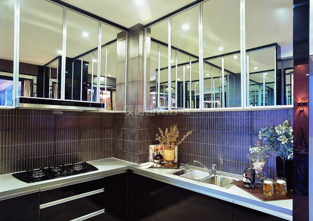 80平米混搭风格三室厨房设计图片