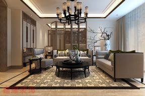 呼和浩特中交上东国际2023新中式客厅装饰图片