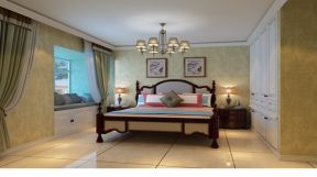 呼和浩特中蓝海湾美式卧室装修风格效果图