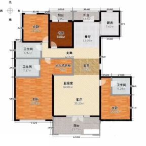 170平米四居室房子户型图