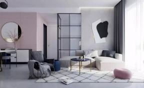 104平米现代北欧风格三居客厅沙发搭配设计图