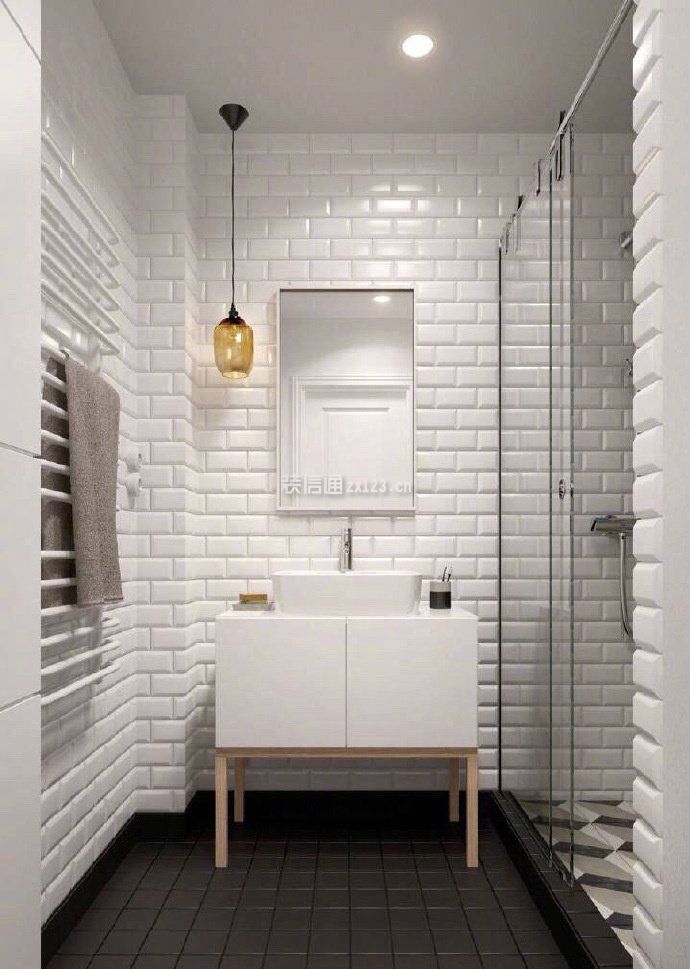 北欧风格60平米小户型卫生间洗手台设计效果图