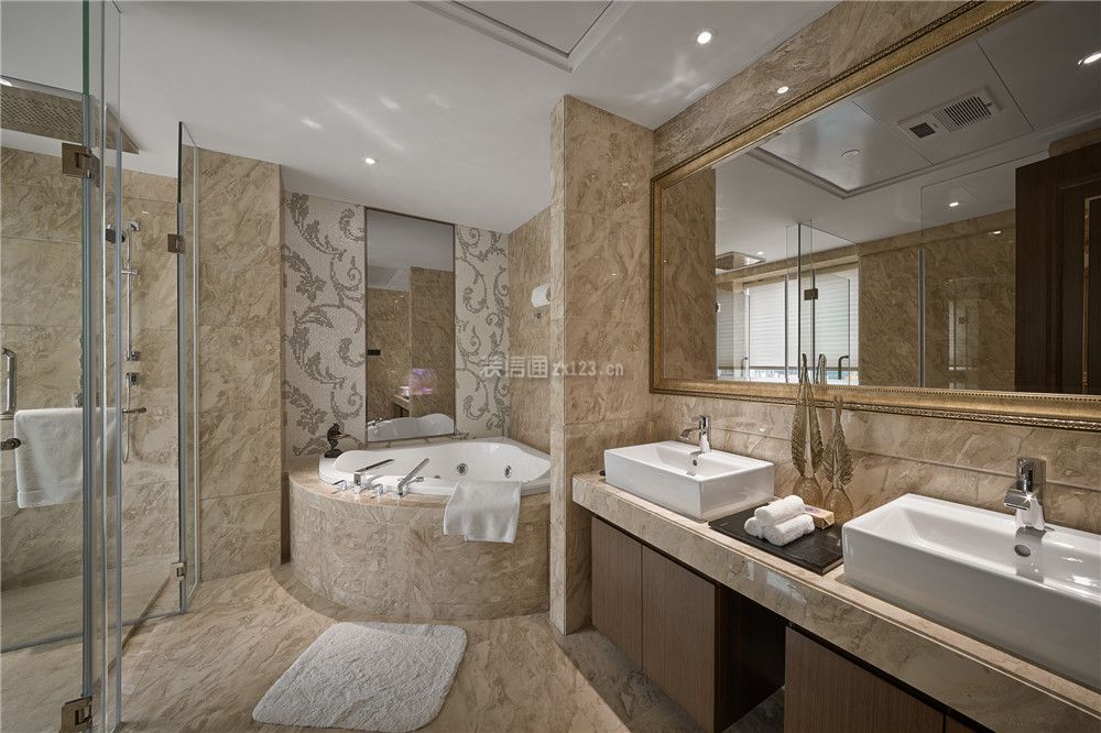 后现代风格新房浴室浴缸设计造型图片