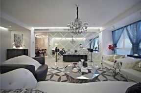 欧式风格家庭客厅吊灯装潢设计效果图赏析