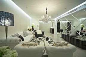 欧式风格家庭客厅白色沙发图片赏析