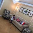 120平米现代美式风格三居客厅沙发装修实景图