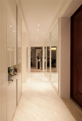 183平方现代风格家庭进门白色玄关柜设计图