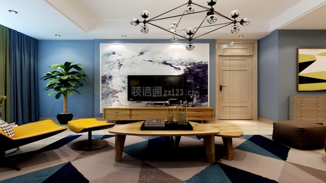  2020现代客厅窗帘设计效果图 2020简洁现代客厅装修效果图