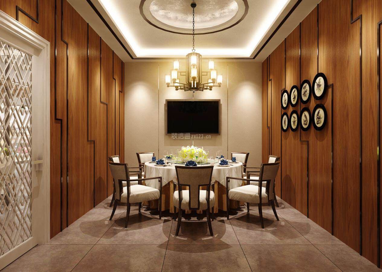 米诺士茶餐厅500平混搭风格餐厅餐厅包间木质背景墙设计