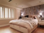 美式复古风格家庭卧室床头壁纸装修效果图