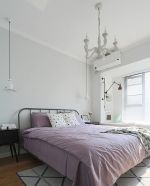 91平米北欧风格二居卧室白色背景墙设计图片