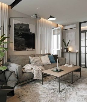 92平米现代简约风格二居客厅沙发设计图片