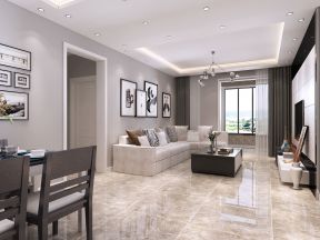 117平米现代简约风格三居室客厅装潢效果图