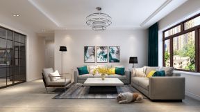 90平米现代风格二居室客厅沙发装潢效果图