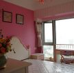 美式风格大户型新房儿童卧室粉色背景墙装修图