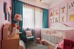现代美式130平米四居室婴儿房背景墙设计图片