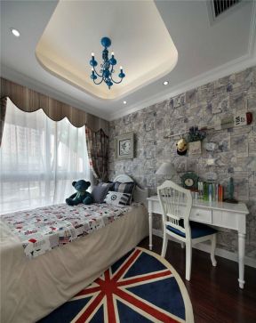 120平米地中海风格三居室卧室吊灯设计图片
