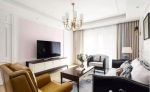 现代美式风格180平四居室客厅电视墙设计图