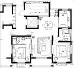 92平二居室户型设计图