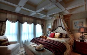  2020美式卧室装修设计 美式卧室风格装修 美式卧室吊顶效果图大全